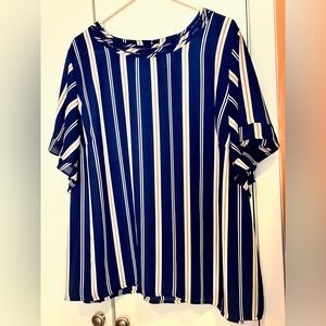 Liz Claiborne Striped Women's Top Size 2X